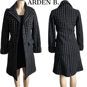 Arden B Wool Long Trench Dress Coat Overcoat Black White Single Breasted Y2K VTG